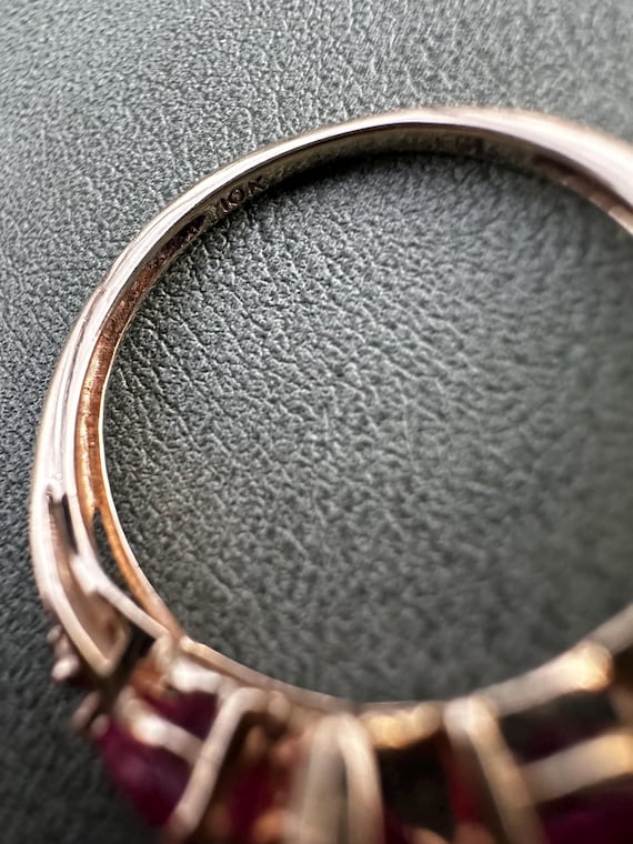 10k Ruby and Diamond Heart Statement Ring | Valen… - image 5