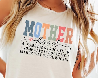 Motherhood Some Days I Rock It Tank Top, Comfort Colors Funny Mom Gift Tee, 413174