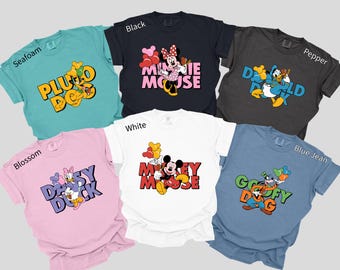 Comfort Colors Mickey and Friends Balloon Shirt, Disney Vacation Family Trip Tee, 414768