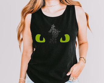 Comfort Colors Toothless Dragon Eyes Tank Top, Night Fury Gift Shirt, 413411