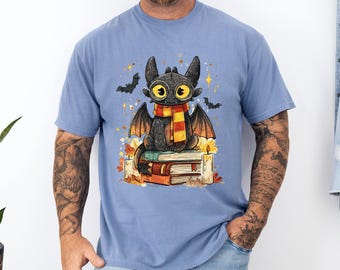 Toothless Vintage Shirt, Comfort Colors , Night Fury Wizard Tee, 414123