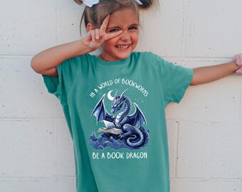 Comfort Colors Book Dragon Shirt, World Of Bookworms Tee, 414612