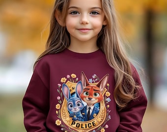 Zootopia Police Badge Sweatshirt, Judy And Nick Shirt, Disney Hoodie, 413856
