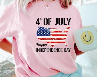 4th of July USA Map Shirt, Comfort Colors Sestercentennial Patriotic Tee, 413199