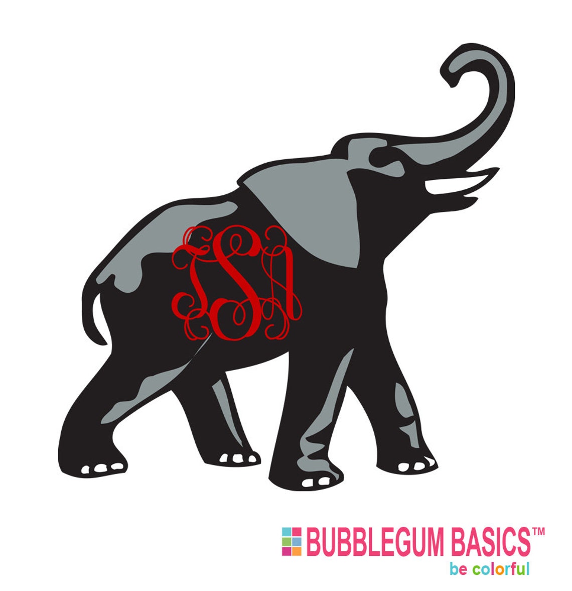 Elephant Car Decal Republican Monogram Vinyl Decal 5 Inch 6 Etsy
