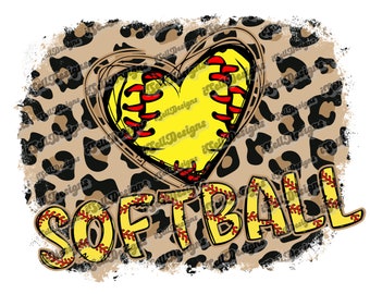 Softball PNG, Softball Design, Custom Softball Design, Softball, I Love Softball, Softball, Leopard softball, Cheetah softball