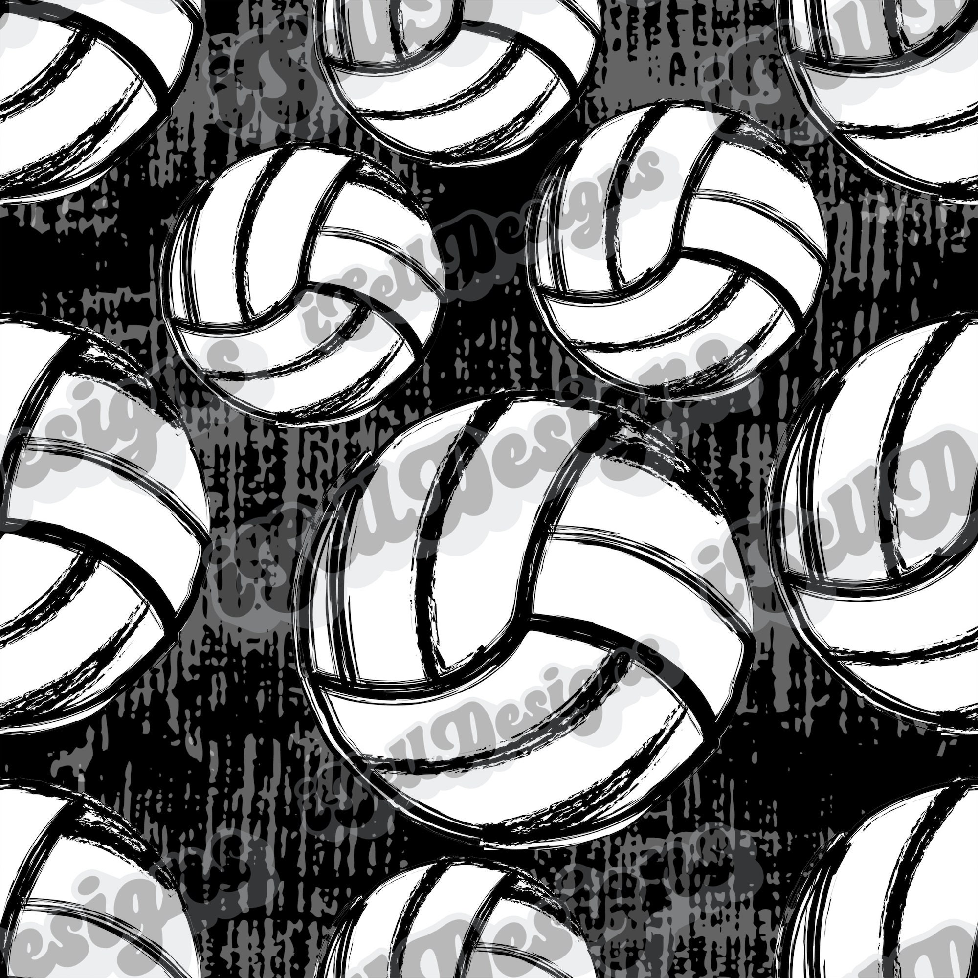 Seamless Sports Pattern: Volleyball Graphic by Glad Pants Crafts