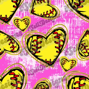 Seamless Softball Pattern, Softball Design, Custom Seamless Pattern, Softball Seamless Pattern