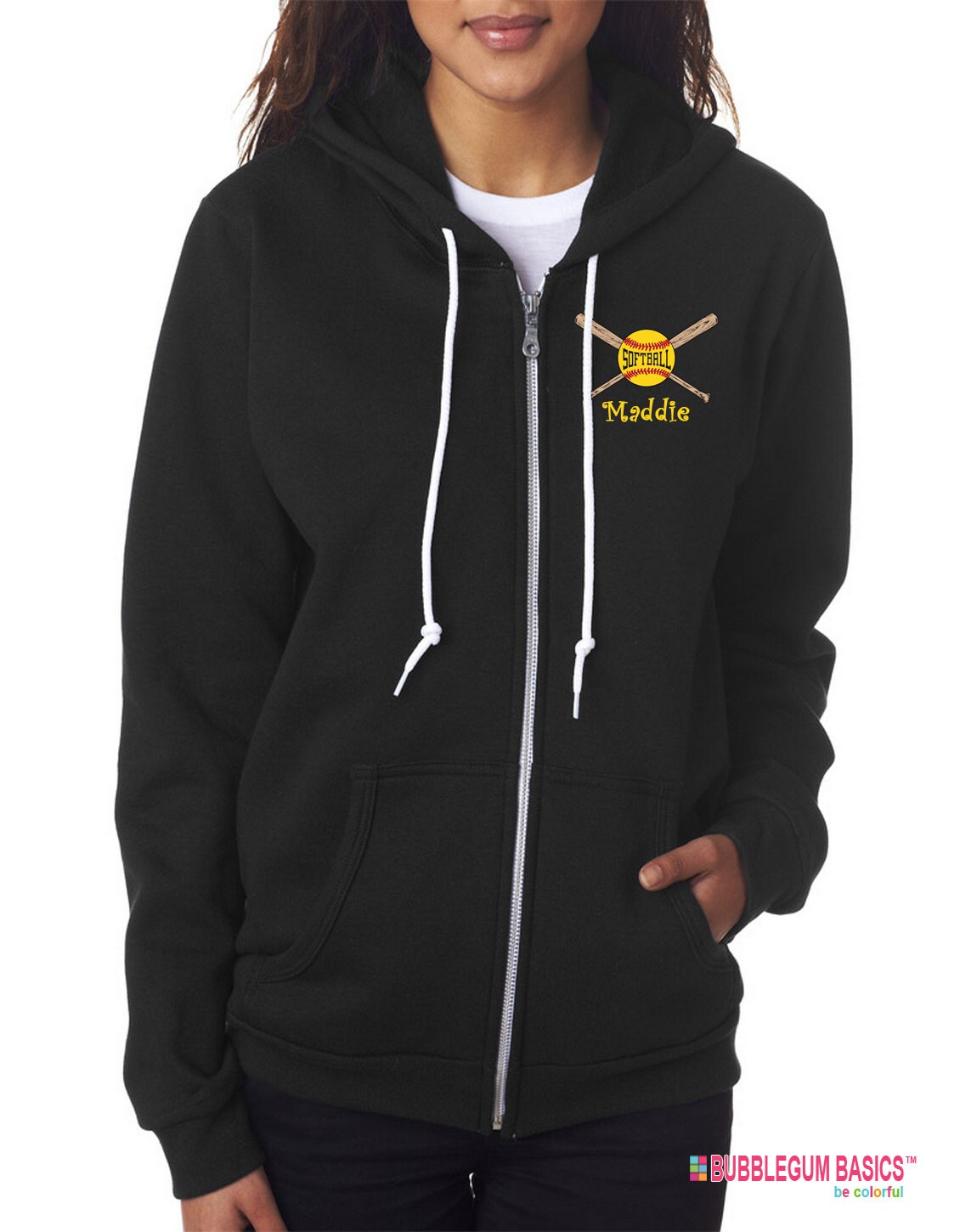 Personalized SOFTBALL Embroidered Monogram Full Zip Hooded Etsy