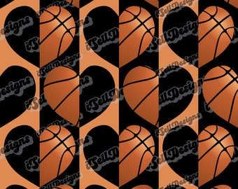 Basketball Seamless Pattern, Basketball Design, Custom Seamless Pattern, Basketball Seamless Pattern, Digital Seamless File, Basketball PNG