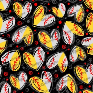 Softball & Baseball Seamless Pattern, Softball Design, Custom Seamless Pattern, Baseball Softball Seamless Pattern