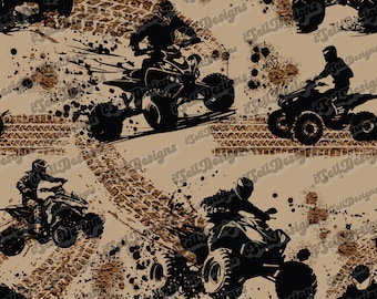 Motocross Seamless Pattern, ATV Design, Custom Seamless Pattern, ATV Racing Seamless Pattern, ATV, Racing