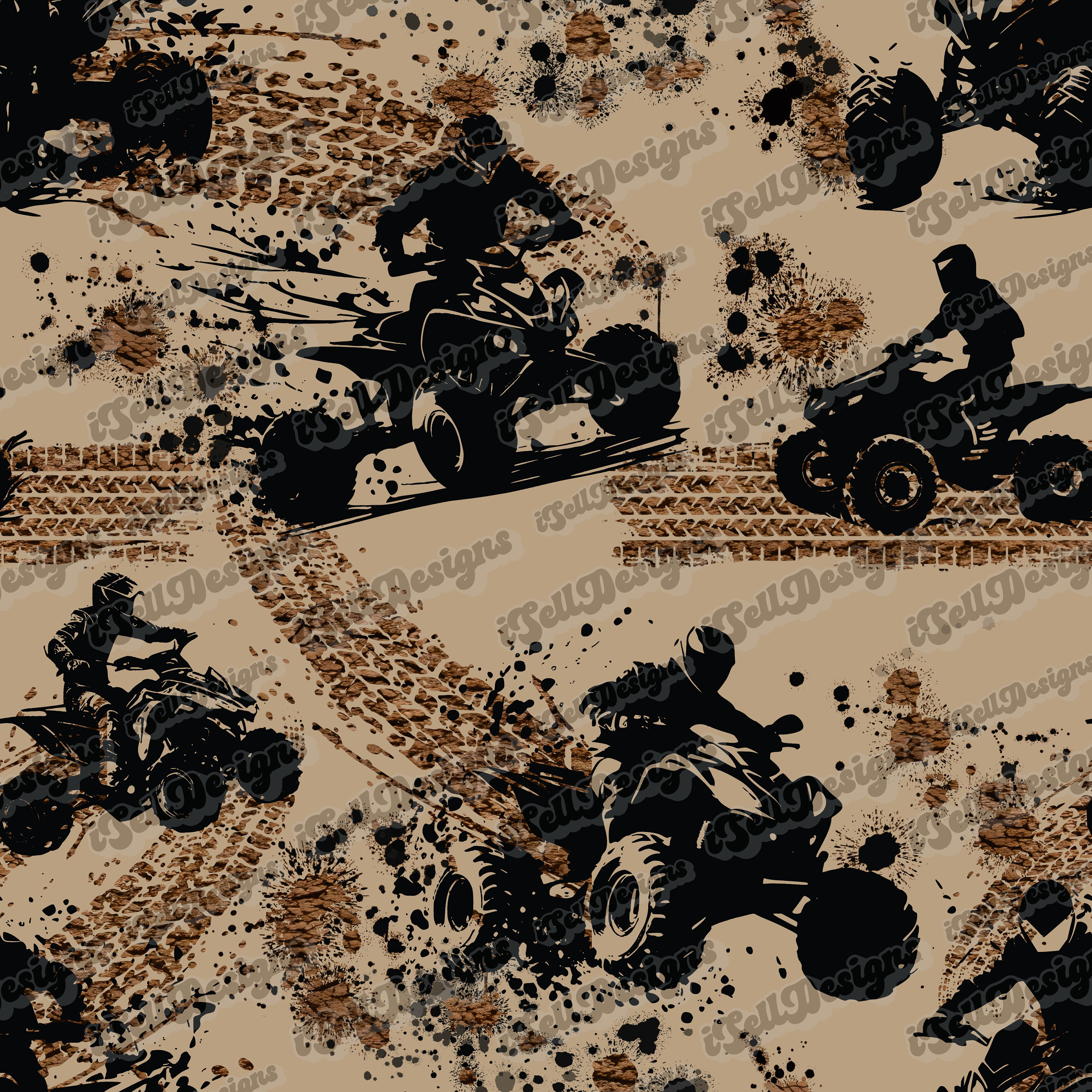 Motocross ATV Seamless Pattern: Racing Design (digital Download) - Etsy