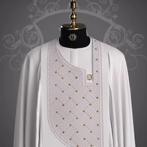 Handmade African Men&#39;s 3-Piece Outfit: Agbada Shirt and Pants