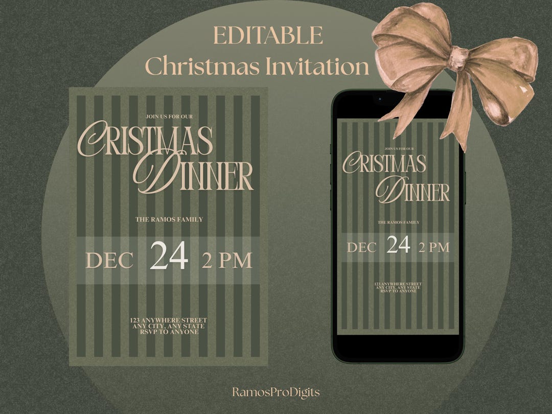 Classy Modern Christmas Invitation | Pastel Holiday Party Invite ...