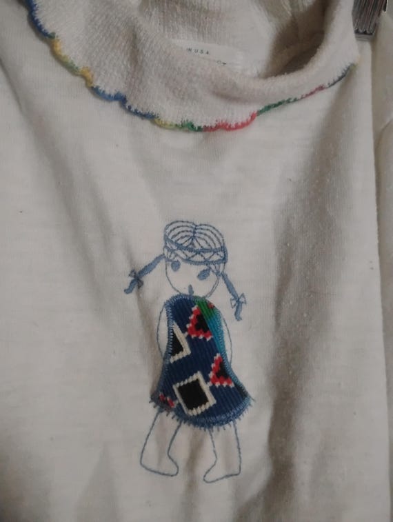Rare Vintage Health-Tex Healthtex Shirt Turtleneck Native American Pow Wow Girls USA Made 3T