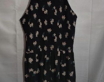 Vintage Y2K Cute Hollister Floral Romper Jumper Shorts Tank Beach Spaghetti Strap Smocked Small