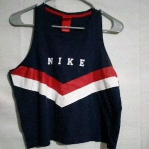nike red white and blue tank top