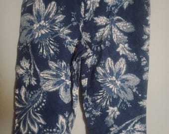 Pantalones capri cortos hawaianos con estampado floral tropical azul de Ralph Lauren, talla petite para mujer, verano y otoño, talla 2P