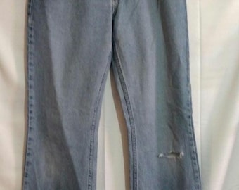 Vintage Silver Jeans Company Distressed Button Fly Made In Canada Denim Pants Men's Women's Unisex