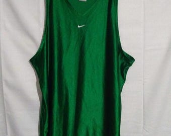Vintage Made In USA Nike Tank Top Green Basketball Jersey Unisex Mens XL