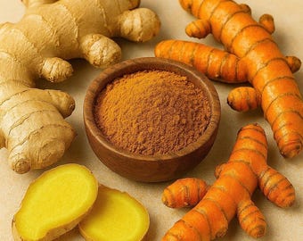 Mezcla orgánica de jengibre, clavo y cúrcuma / Especias naturales para té y alimentos / Flourish Palmera