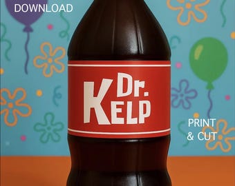 Dr. Kelp Bottle Label: SpongeBob Birthday Party Decor (Digital Download)
