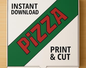 Etiqueta de caja de pizza de Crustáceo Cascarudo (descarga digital): imprimible para fiesta de Bob Esponja / Decoración de cumpleaños de Fondo de Bikini /