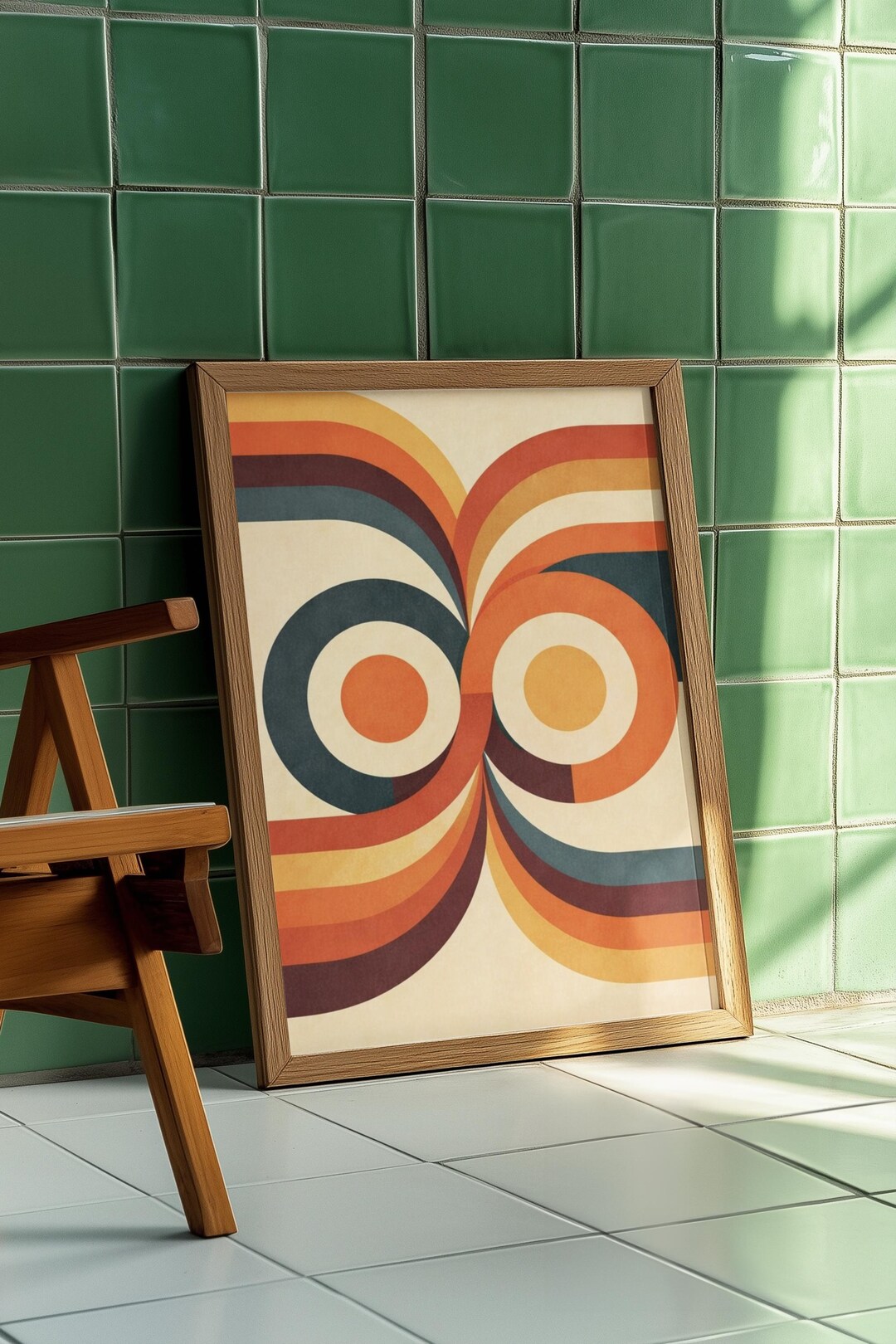 Retro 70s Abstract Wall Art Printable | Bold Geometric Digital Download ...
