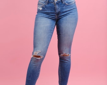 Mid Ris Crop Skinny Denim