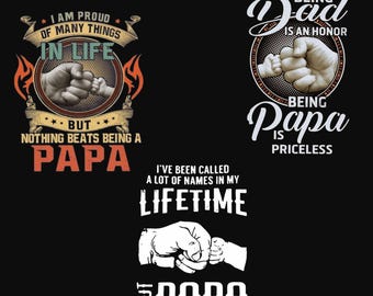 Papa SVG Bundle, Father's Day Shirt Designs (Digital Download)
