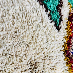 Vintage Moroccan Floor Pouf ;Handwoven Berber Cushion from Boujad Rug ;Boho Tribal Ottoman image 7