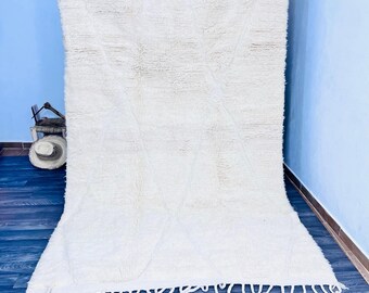 Alfombra Beni Ourain hecha a mano: auténtica lana bereber marroquí, diseño escandinavo