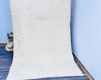 Alfombra Beni Ourain hecha a mano: auténtica lana bereber marroquí, diseño escandinavo