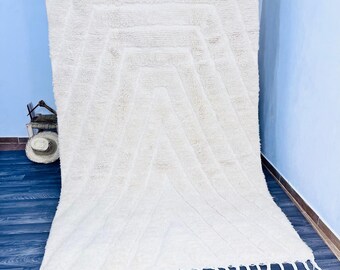 Alfombra Beni Ourain hecha a mano: auténtica lana bereber marroquí, estilo escandinavo