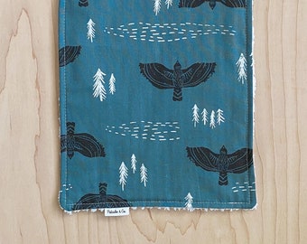 Soaring Birds Cotton Chenille Burp Cloth for Baby Boy or Baby Girl | Outdoors-Themed Burp Cloth for Baby Gift or Baby Shower Gift | Burp Rag