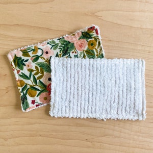 Set of 2: Chenille Washcloths for Baby Girls Rifle Paper Co. Floral Washcloths for Baby Gift or Baby Shower Gift Baby Washcloths image 3