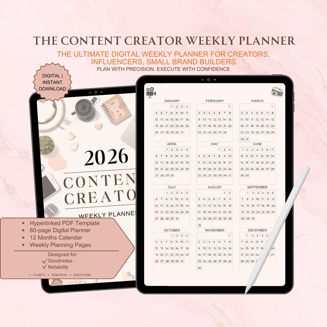 Social Medias Planner, 2026 Digital Planner for Social Media Content ...