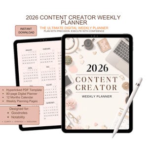 ソーシャルメディアプランナー、ソーシャルメディアコンテンツクリエイター向け2026年デジタルプランナー（GoodnotesおよびNotability対応）