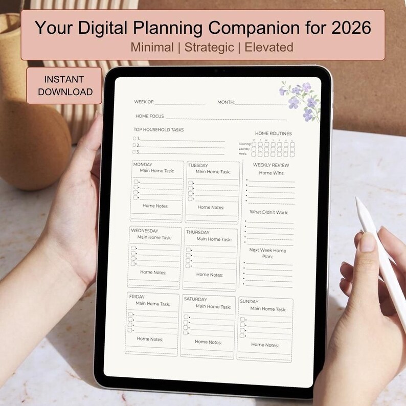 2026 Home Management Planner Household Organizer Meal, Chore & Bill ...