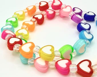 Mini Rainbow Hearts Bracelet