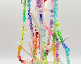 Rainbow Kawaii Beaded Keychain Charm