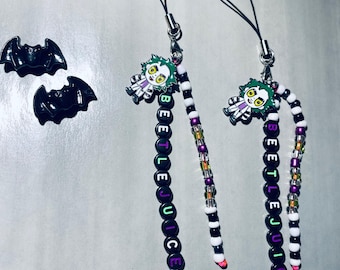 Beetlejuice Beaded Phone Charm