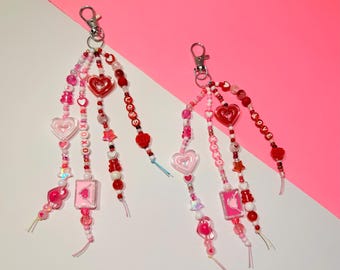 Valentine's beaded keychain