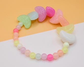 Pastel Jelly Citrus Fruit Slice Chunky Bracelet