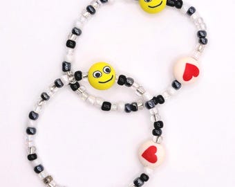 Funny Face Seed Bead Bracelet