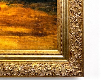 Verzierter Gold-TV-Rahmen, individuell geprägte Barockblende für Samsung The Frame TCL Hisense Canvas-TVs, Größen 32, 43, 50, 55, 65, 75, 85 Zoll