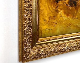 Antiker Gold-TV-Rahmen für Samsung Frame TV, benutzerdefinierte Barock Lünette Abdeckung für TCL Hisense Canvas TVs, Größen 32, 43, 50, 55, 65, 75, 85 Zoll