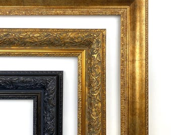 Gold Schwarz TV-Rahmen für Samsung The Frame, Antike Barock Klassische TV-Lünette Abdeckung, Benutzerdefinierter verziehrter Rahmen, 32, 43, 50, 55, 65, 75, 85 Zoll