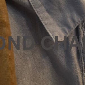 May include: Close-up of a tan suede blazer and a light blue button-down shirt. The text "SECOND CHAPTER" is visible across the image. The blazer has a classic notched lapel.